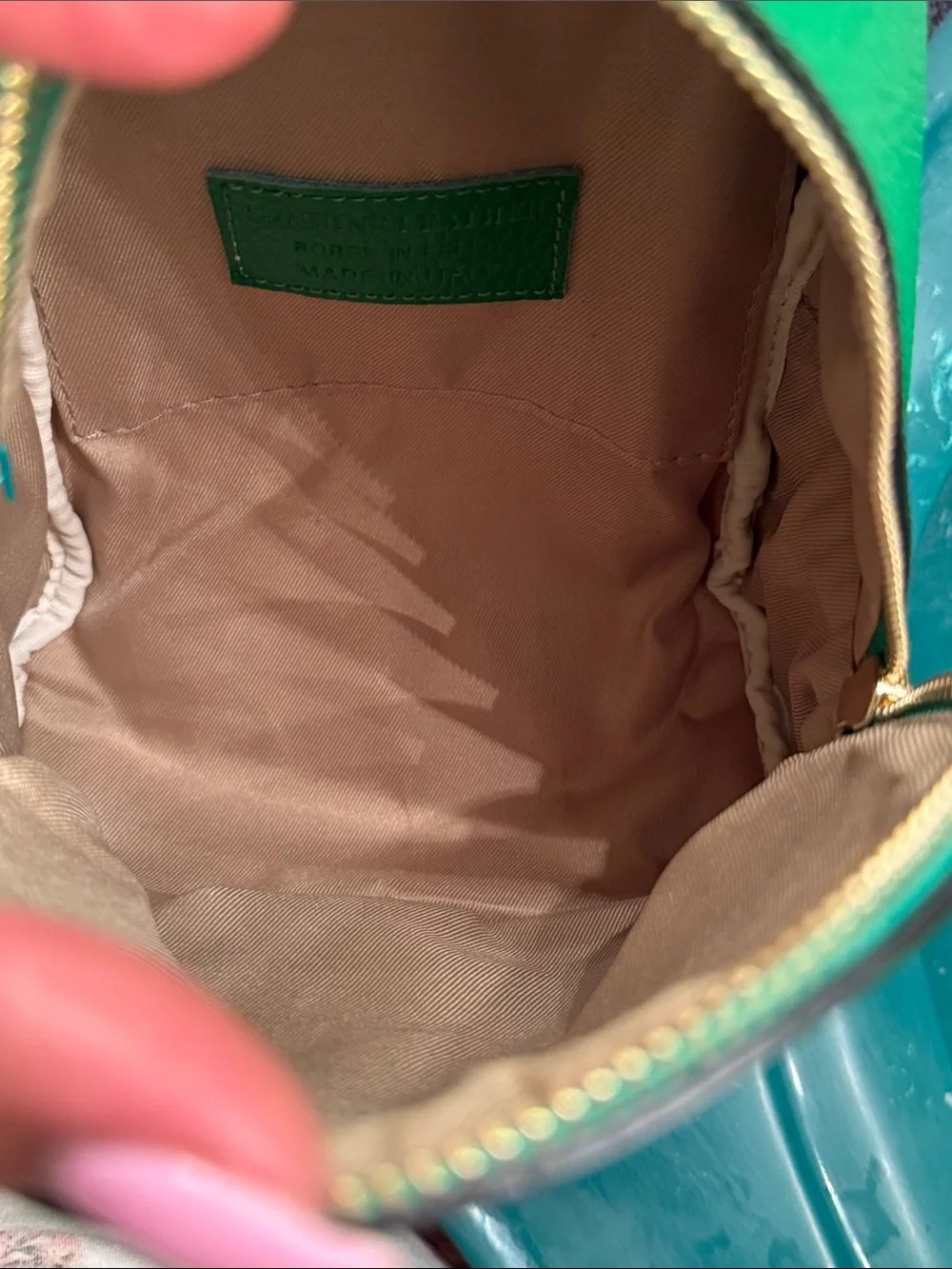 Green Mini 100% Leather Backpack
